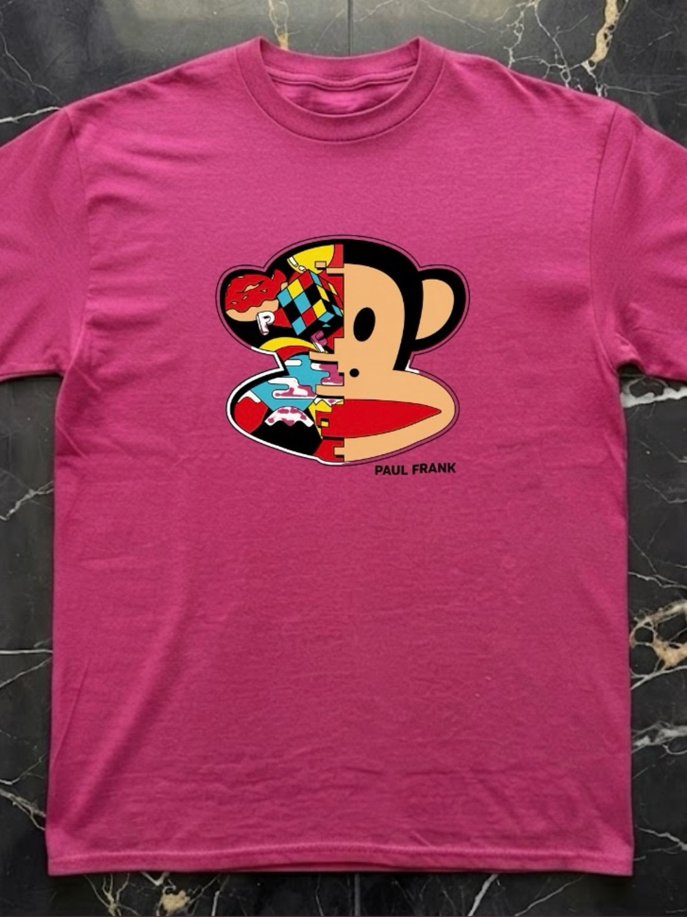 Paul Frank Monkey & Collage Art  Pop Culture Y2K Graphic T-Shirt